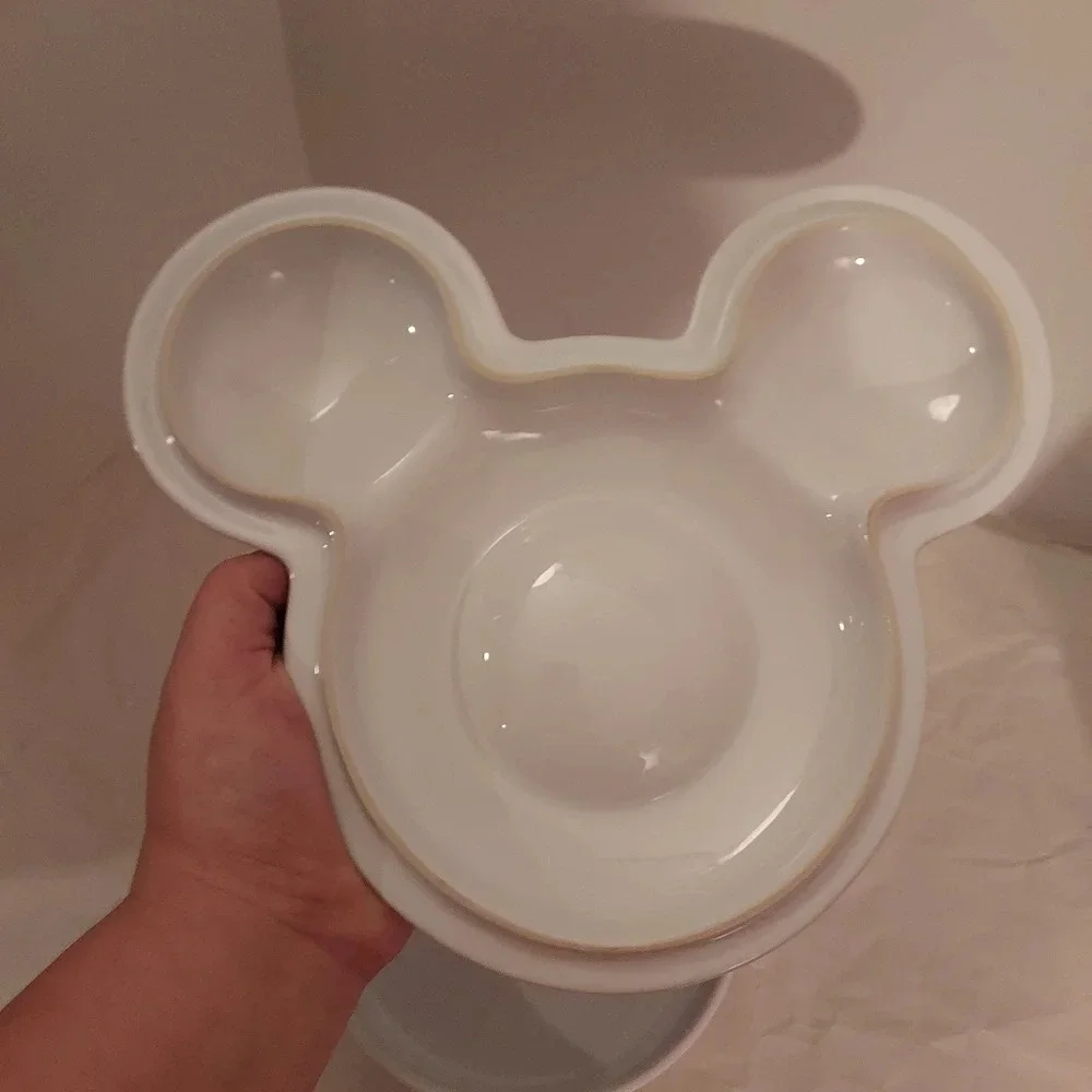 Disney White & Black Mickey Mouse Casserole Dish with Lid Snowflake Design